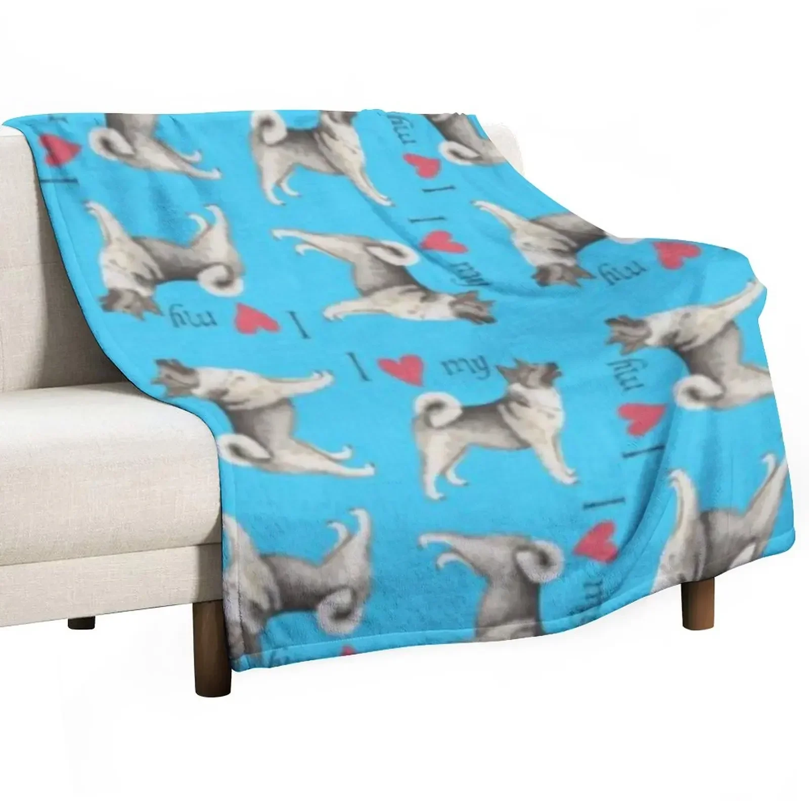 

NORWEGIAN ELKHOUND Throw Blanket Moving Luxury Designer Blankets