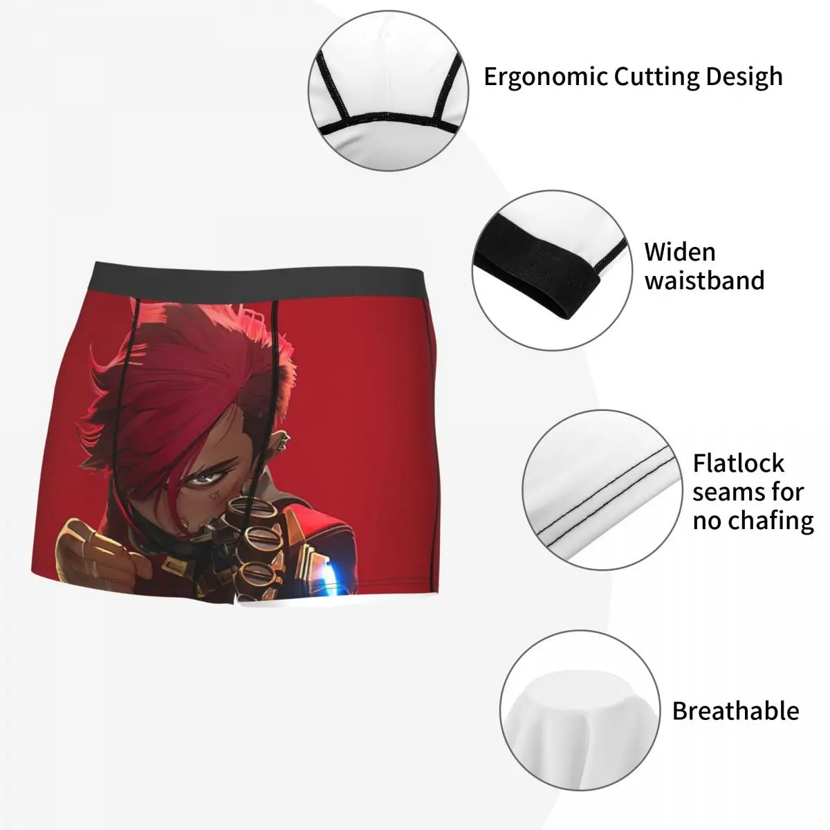 VI ,Arcane Mask Underpants Breathbale Panties Male Underwear Print Shorts Boxer Briefs