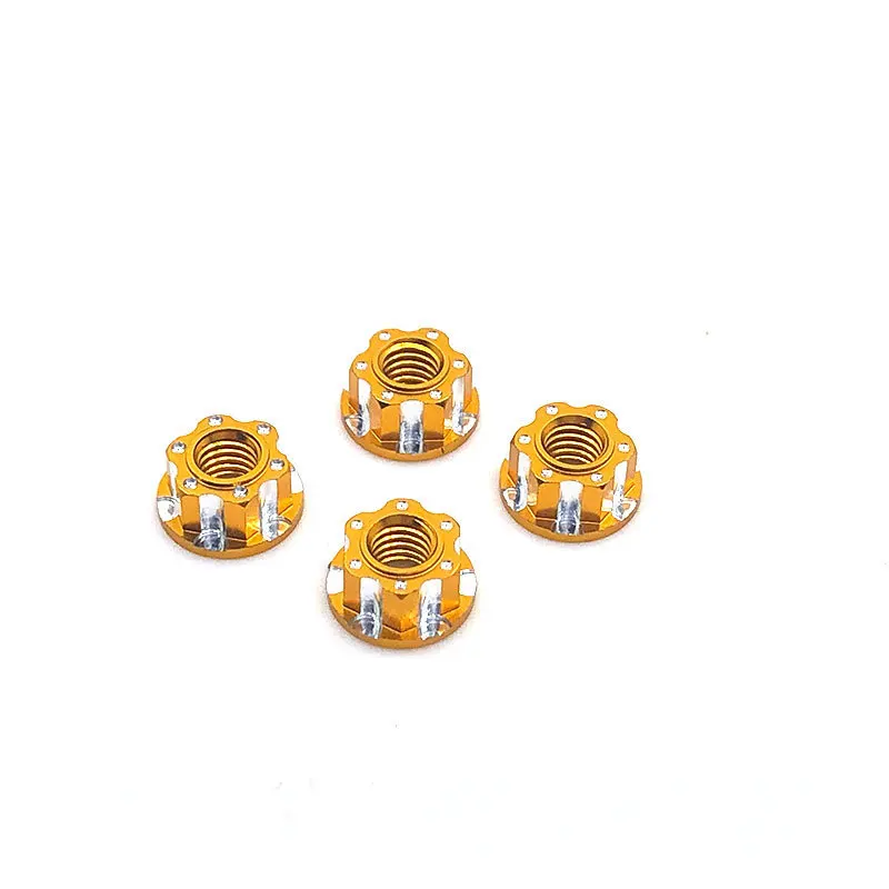 4-Pack M4 Anodized Aluminum Hex Nuts For HSP Sakura D3 D4 1/10 RC Cars - Red, Black, Silver & More Colors