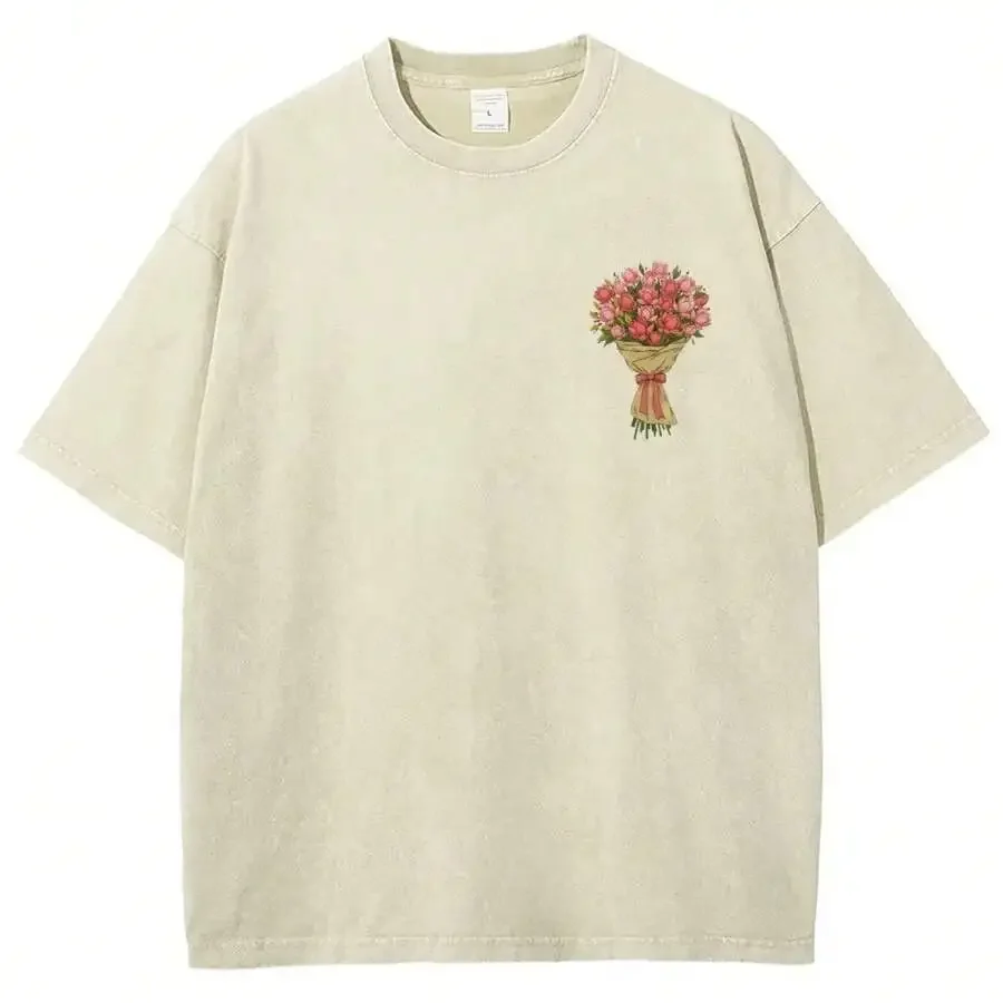 

Mens Oversized Graphic Tee Cotton Printed Shirt Casual Streetwear Loose Fit