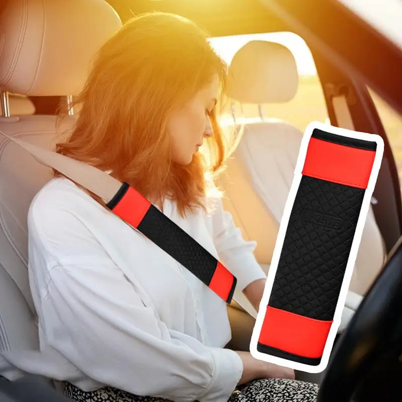 Seatbelt Shoulder Pad Auto Seatbelt Protector Padding Leather Car Seat Strap Pads For Adults Teenagers Children And Toddler