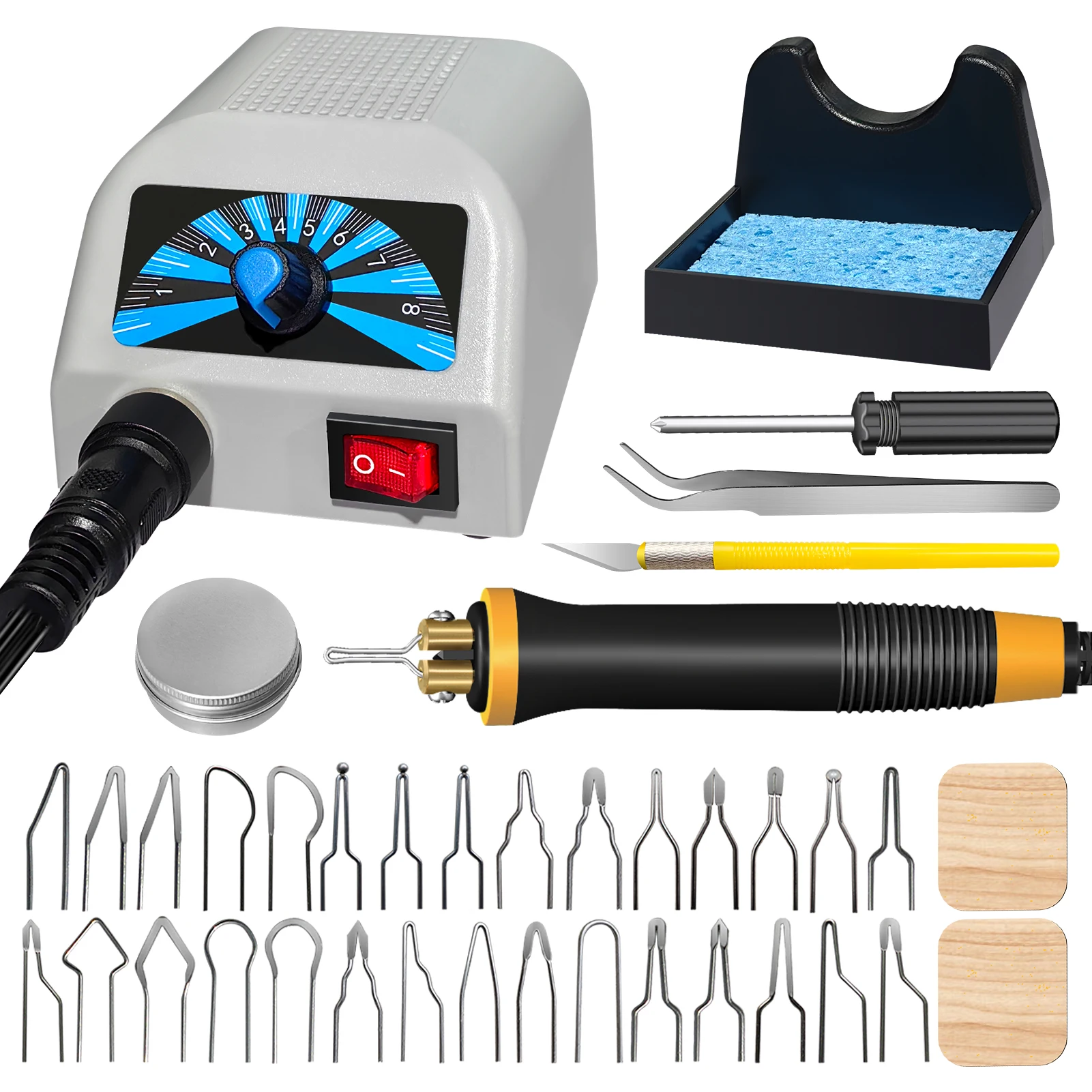 Kit de quemador de madera de temperatura ajustable LH20, herramienta para quemar madera, kit profesional para quemar madera para adultos principiantes artesanales