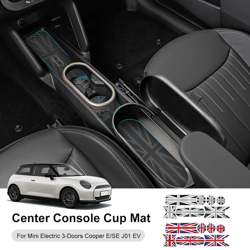 

Center Console Cup Groove Storage Compartment PU Leather Mat For Mini Electric Cooper E/SE J01 EV Car Interior Trim Accessories