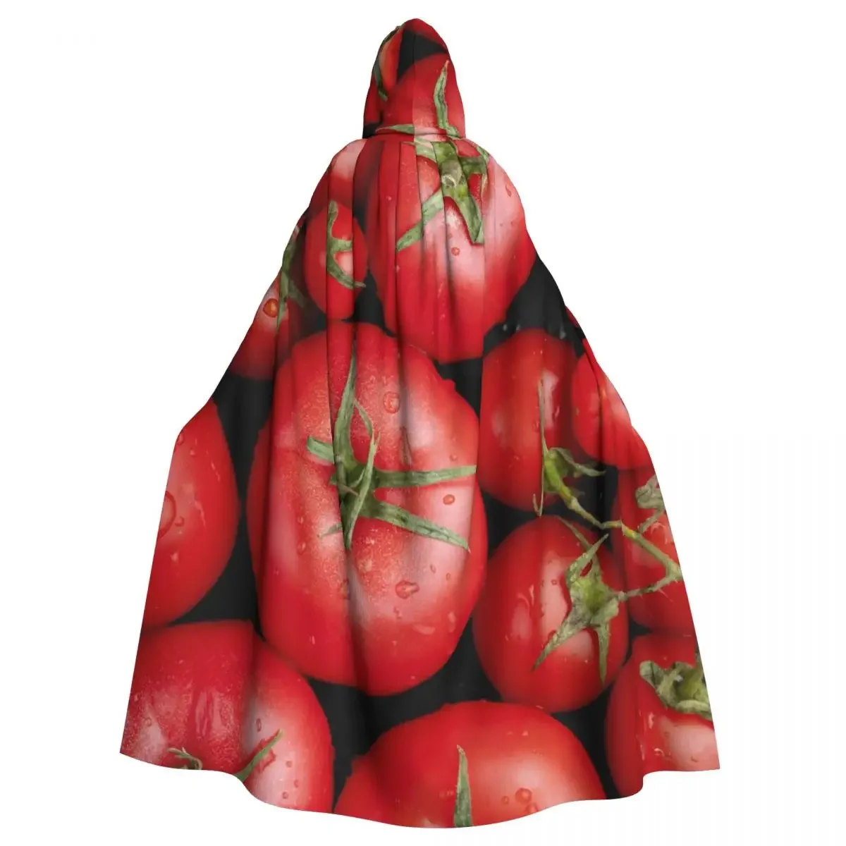 Adult Cloak Cape Hooded Fresh Tomatoes Medieval Costume Witch Wicca Vampire Elf Purim Carnival Party