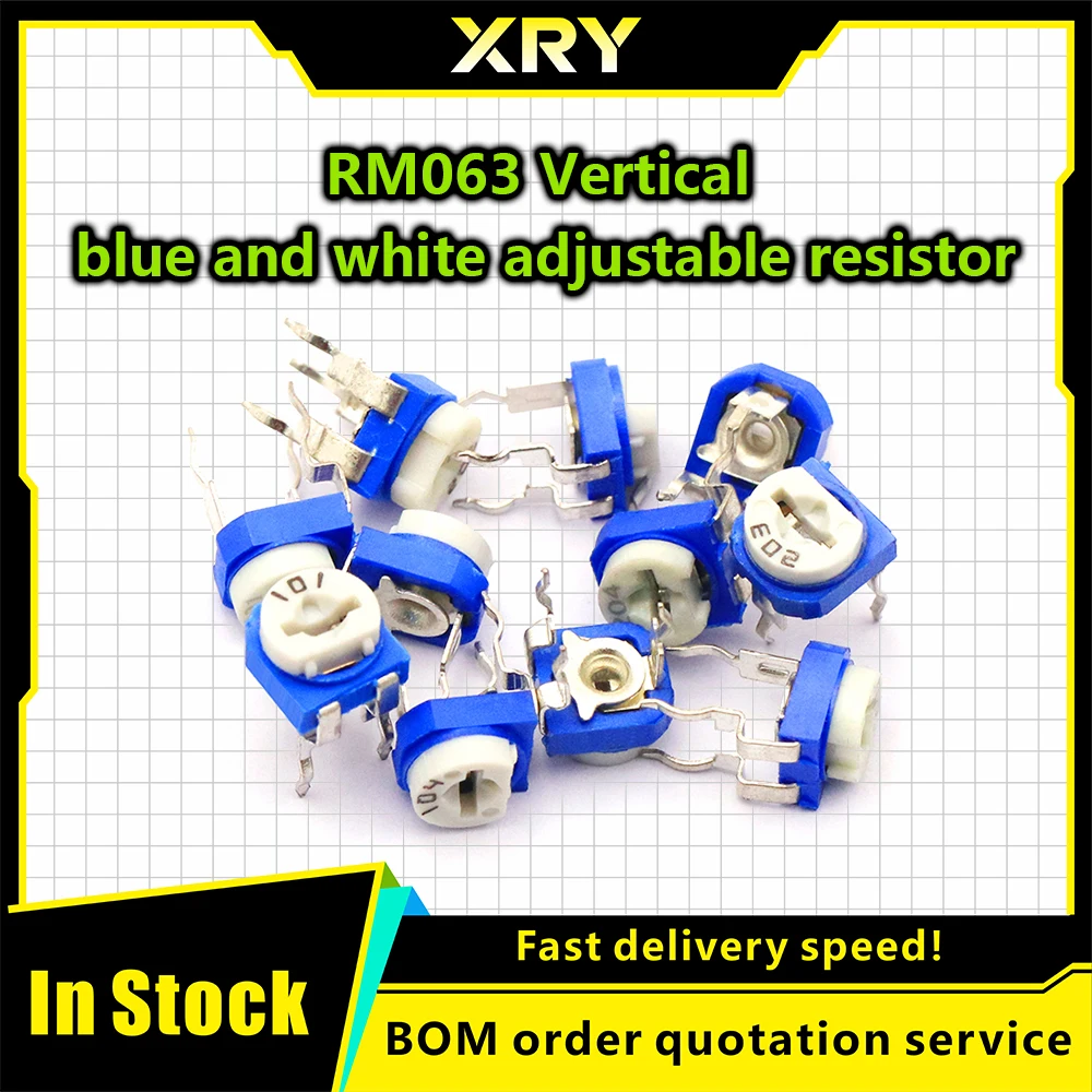 XRY Trimmer Potentiometer RM063 Adjustable Resistance 100R~1M Potentiometers 1K 5K 10K 20K 50K 100K 500K 1M Variable Resistors