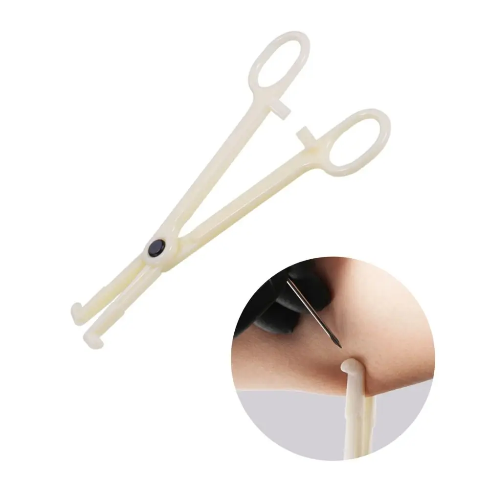 Ferramenta de punção para Body Piercing, Pinça acrílica, Ear Stud, Close Ring, Tubo de agulha, Tubo Triângulo Aberto, Descartável, Ferramenta Profissional