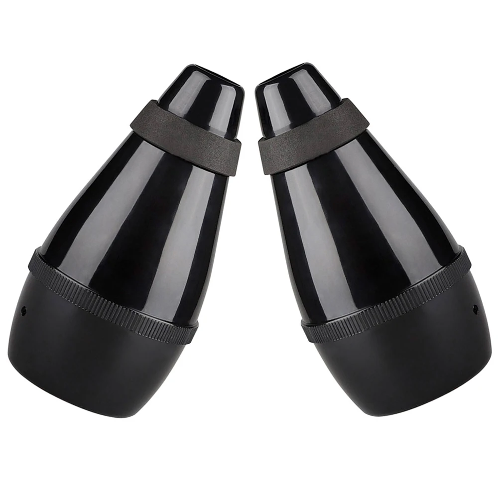 

2pcs Mute Straight Practice ABS Synthetic Beginner Instrument Supplies Silence Trumpet Instrument Mute Copper Accessories