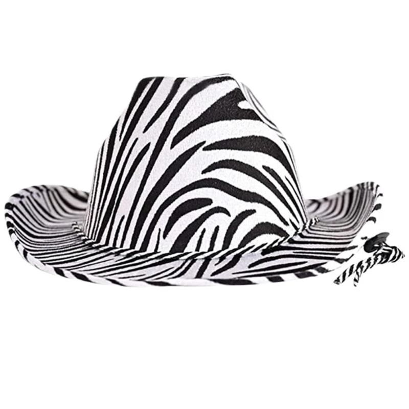 39BD Western Styles Cowgirl Hat for Adult Unisex Cowboy Hat with Animal Print