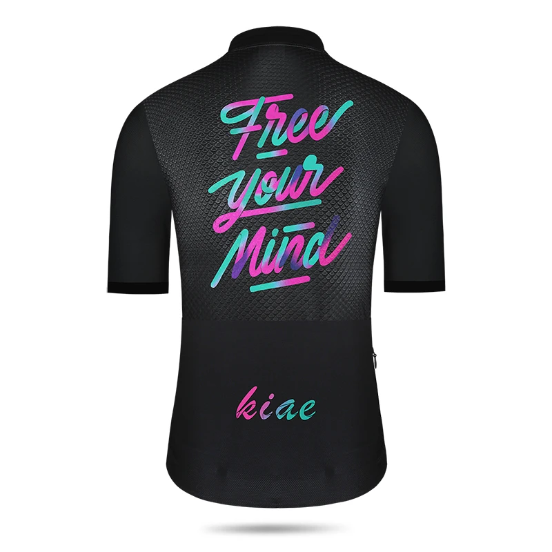 KIAE spring and summer short sleeved cycling clothes for men and women, colorful letters, road bikes, breathable tops for bicycl