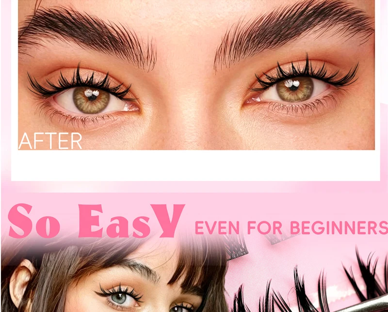DIY Wimpern-Cluster 10 Reihen Flauschige Volumen-Wimpern Handgefertigte Natürliche Einzelwimpern für Wimpernverlängerung – Detail 7