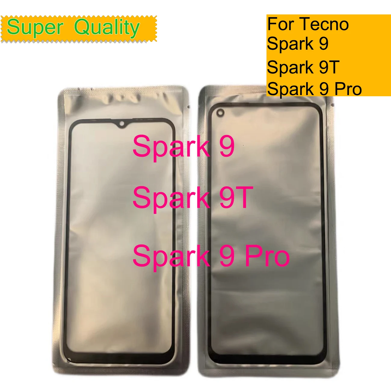 

10Pcs/Lot For Tecno Spark 9 Pro Touch Screen Panel Front Outer Glass LCD Lens Spark 9T Glass With OCA