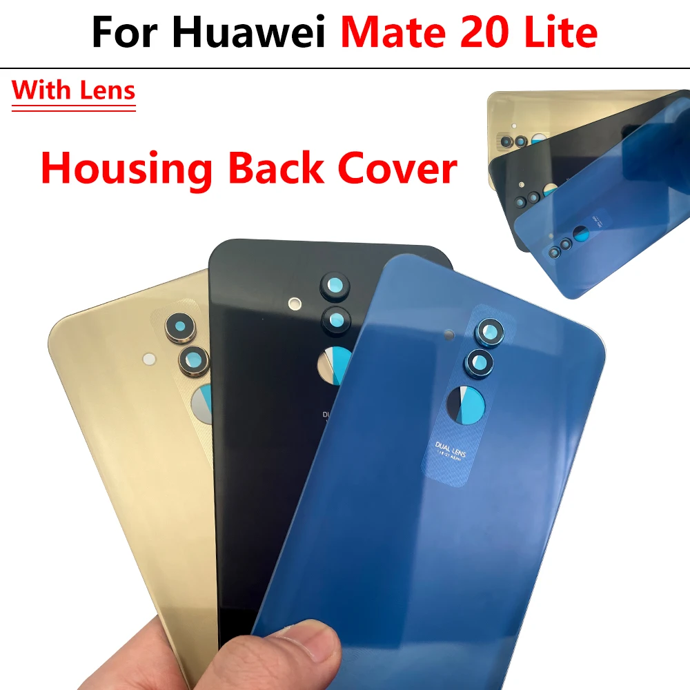 Battery Back Cover Rear Door Replacement Housing Case STICKER Adhesive With Camera Lens For Huawei Mate 20 Lite No Camera Lens image 4