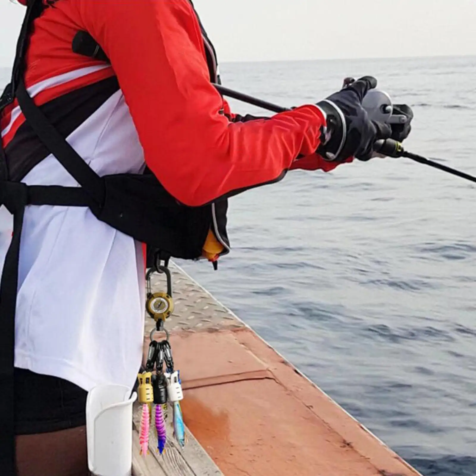 ABS Squid Hook Cover Sleeve Guard with Carabiner Fishing Accessories for Squid Jig Lures Outdoor Use