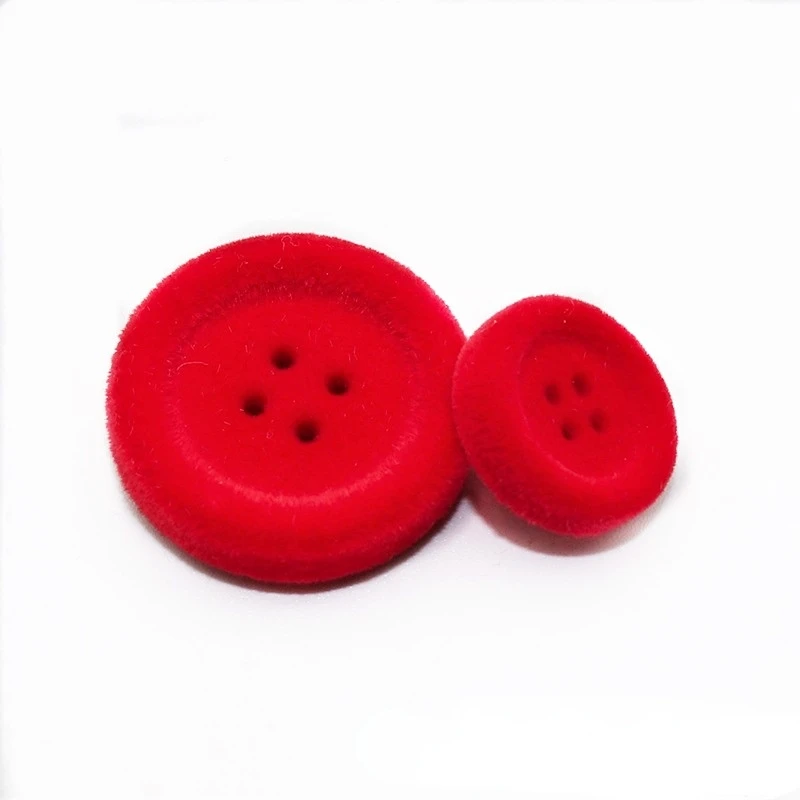 5pcs/bag Flocking Buttons Four-eye Round Velvet Buttons DIY Coat Windbreaker Decoration Children\'s Clothing Buttons