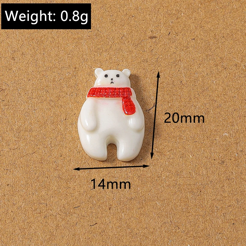 10 Stück Niedliche Weihnachts-Schneeflocken, Weihnachtsmann, Elch aus Kunstharz, Flache Cabochons für Scrapbooking, DIY Kinderschmuck, Haarspangen-Zubehör – Detail 13