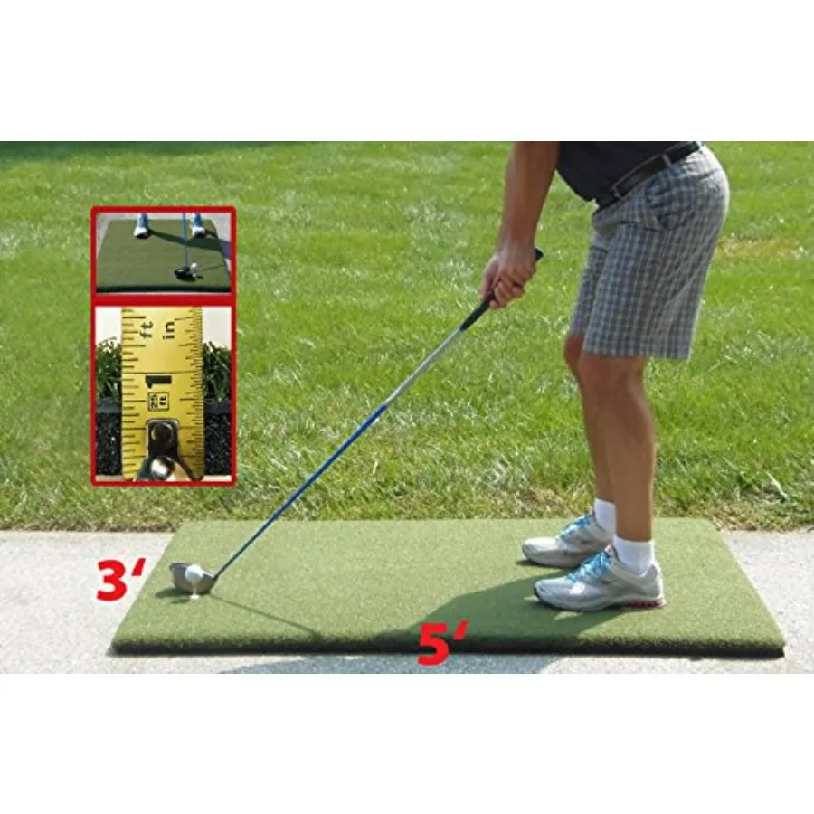 

Тренировочный коврик Duffer Golf 3x5 для тяжелого использования в помещении и на открытом воздухе, нейлоновый коврик для игры в гольф для тренировок и вождения в доме. Наш