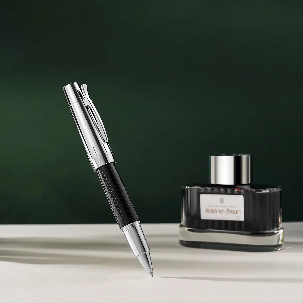 

Faber-Castell E-Motion Precious Resin Parquet Black Rollerball Pen Smooth Writing Gift Pen for Office & Professionals 0.7mm