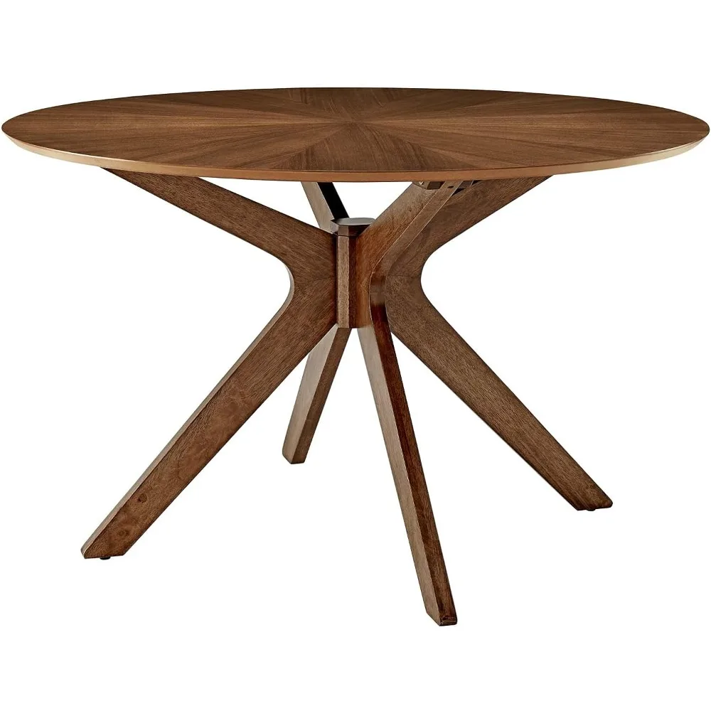 

Crossroads 47" Round Wood Dining Table, Walnut