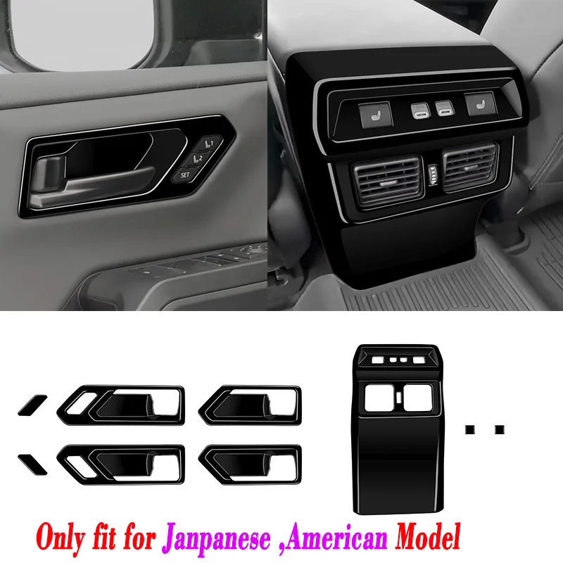 

For Toyato USA Janpanese Rav4 RAV 4 2026 2027ABS Black Inner Door Bowl Sticker Rear Air Condition Vent Outlet Decoration Cover