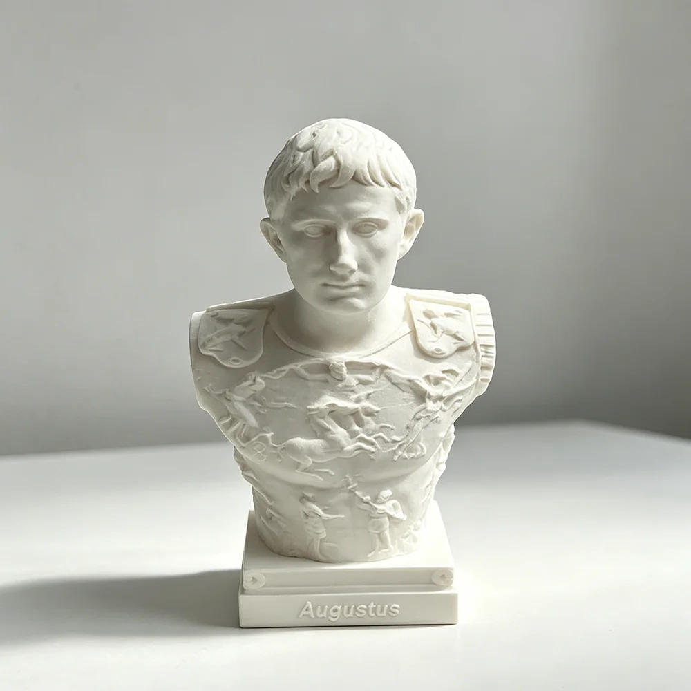 10cm/15cm/25cm Statues of Roman Emperors Octavian 3D Printed PLA Bust Model Figurine Miniature Ornament Decoration Craft