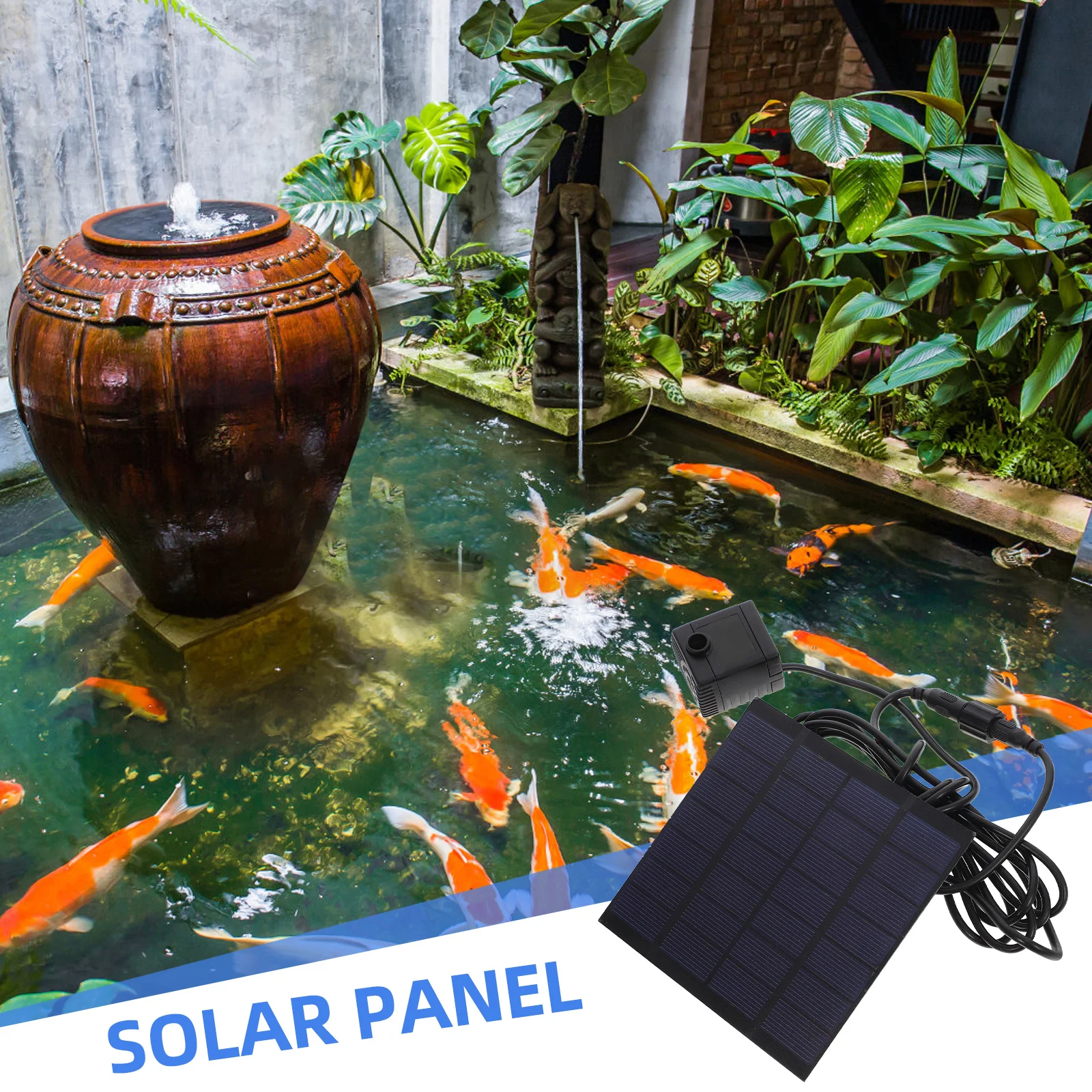 

7V 1W 180L/H Solar Pump Black Submersible Solar Panel Pump For Aquarium Fountain Pool Garden Pond Outdoor Use