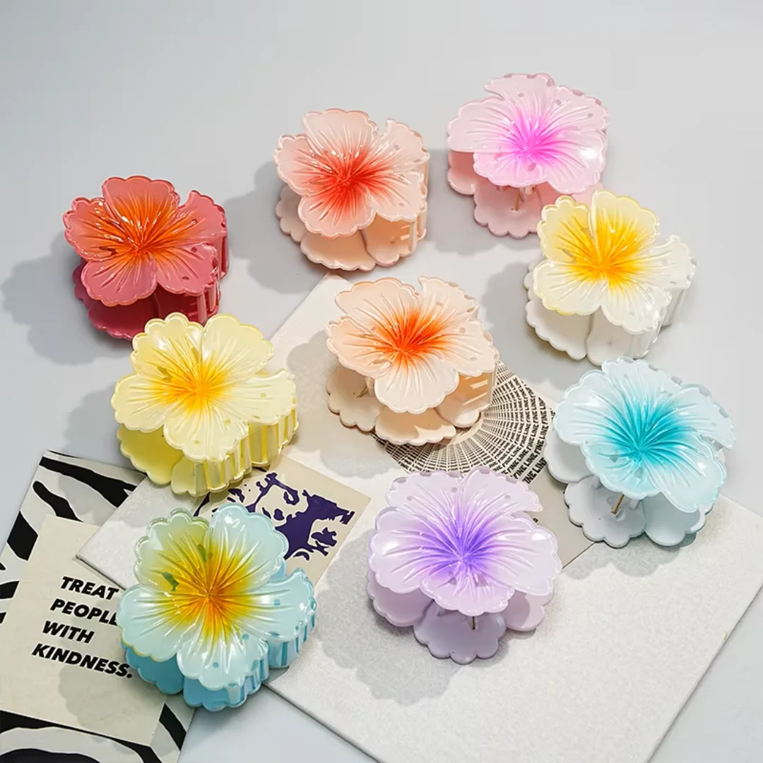 1 summer shell flower hair clip, large shark grab clip, hair accessory, headwear, feminine updo hair clip