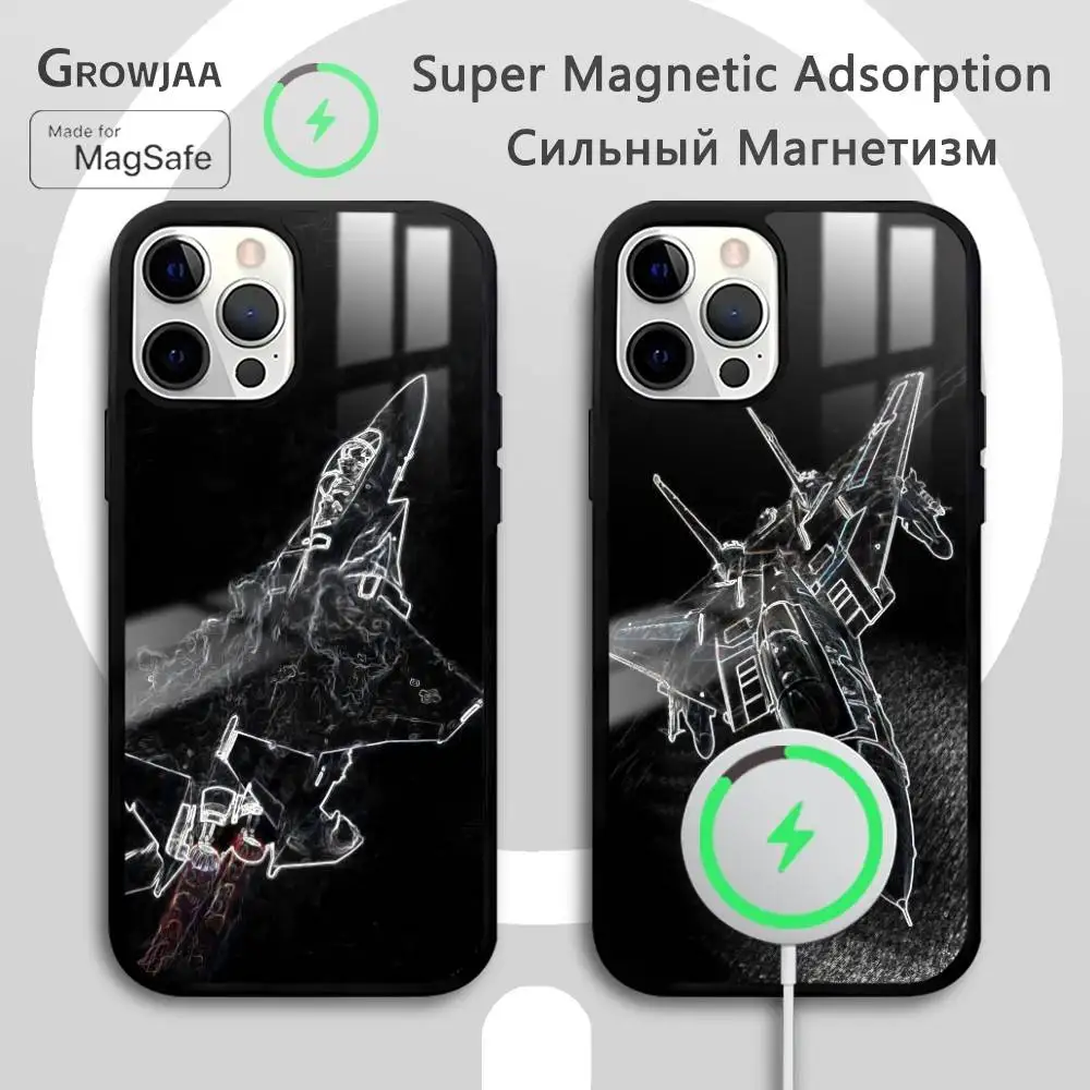 

Aircraft Helicopter Airplane Phone Case For IPhone 16 15 14 13 12 11 Pro Max Plus Mini Magsafe Mirror Wireless Magnetic Funda