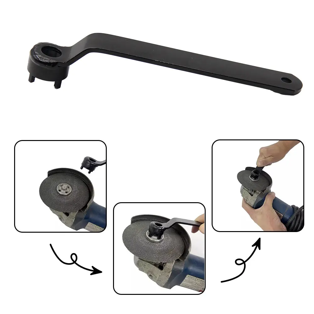 1PC black angle grinder socket four jaw wrench grinder adjustment accessory manual disassembly tool