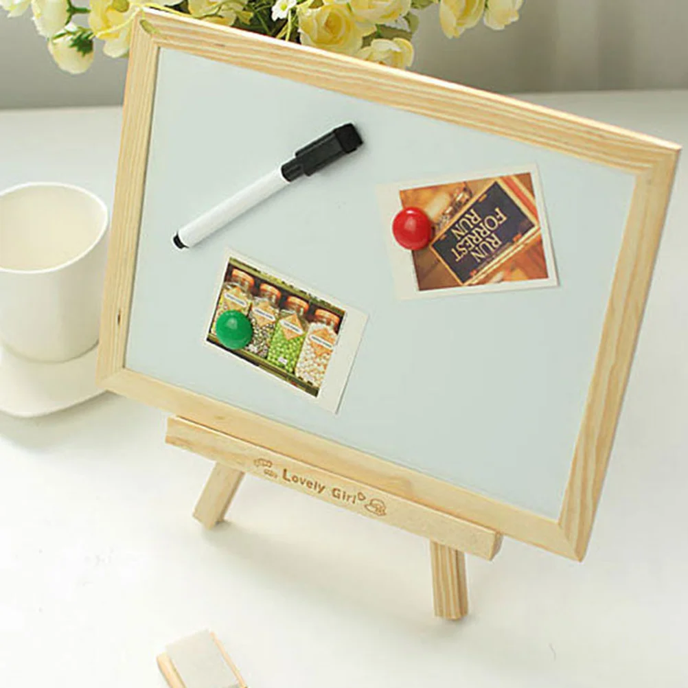 لوحة إعلانية صغيرة على شكل سبورة، حامل رسم خشبي على الوجهين للأطفال، لوحة تعليمية للكتابة وتعلم الكلمات الرياضية