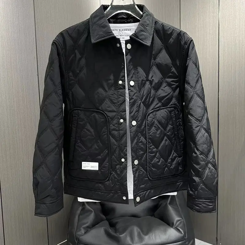 

Korean Style Jacket Casual 2025 Cotton Coat Short New Versatile Trendy Men's Slim Coat Lapel Outer Coat