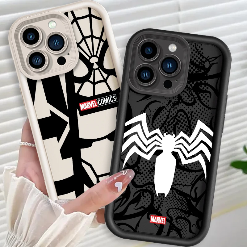 

Marvel Comics Hero Logo For Apple iPhone 16 15 14 13 12 11 XR XS X Pro Max Plus Eye Ladder Phone Case Soft TPU Cover