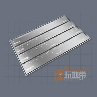 Ustar UA-92604/92605 مسطرة مسافة بفتحة محفورة مسطرة سطح القوس المحفور أدوات بناء نموذج التجميع #5