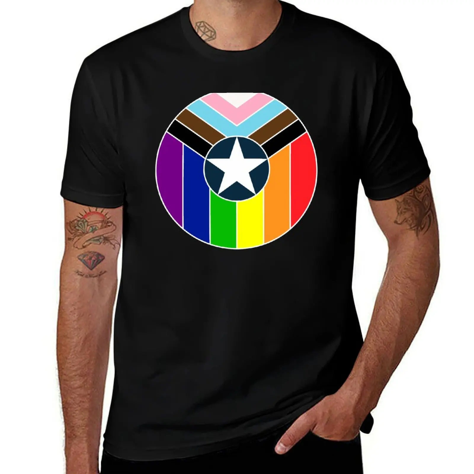 Pride Shield T-Shirt Basic Plain Tee for Spring and Summer