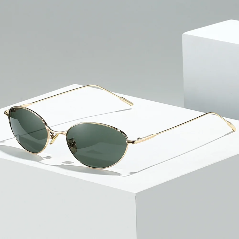 1 قطعة ظلال إطار صغير خمر الرجعية البيضاوي الأسود النظارات الشمسية للجنسين الفاخرة العلامة التجارية مصمم الوردي نظارات شمسية الإناث السفر النظارات #1