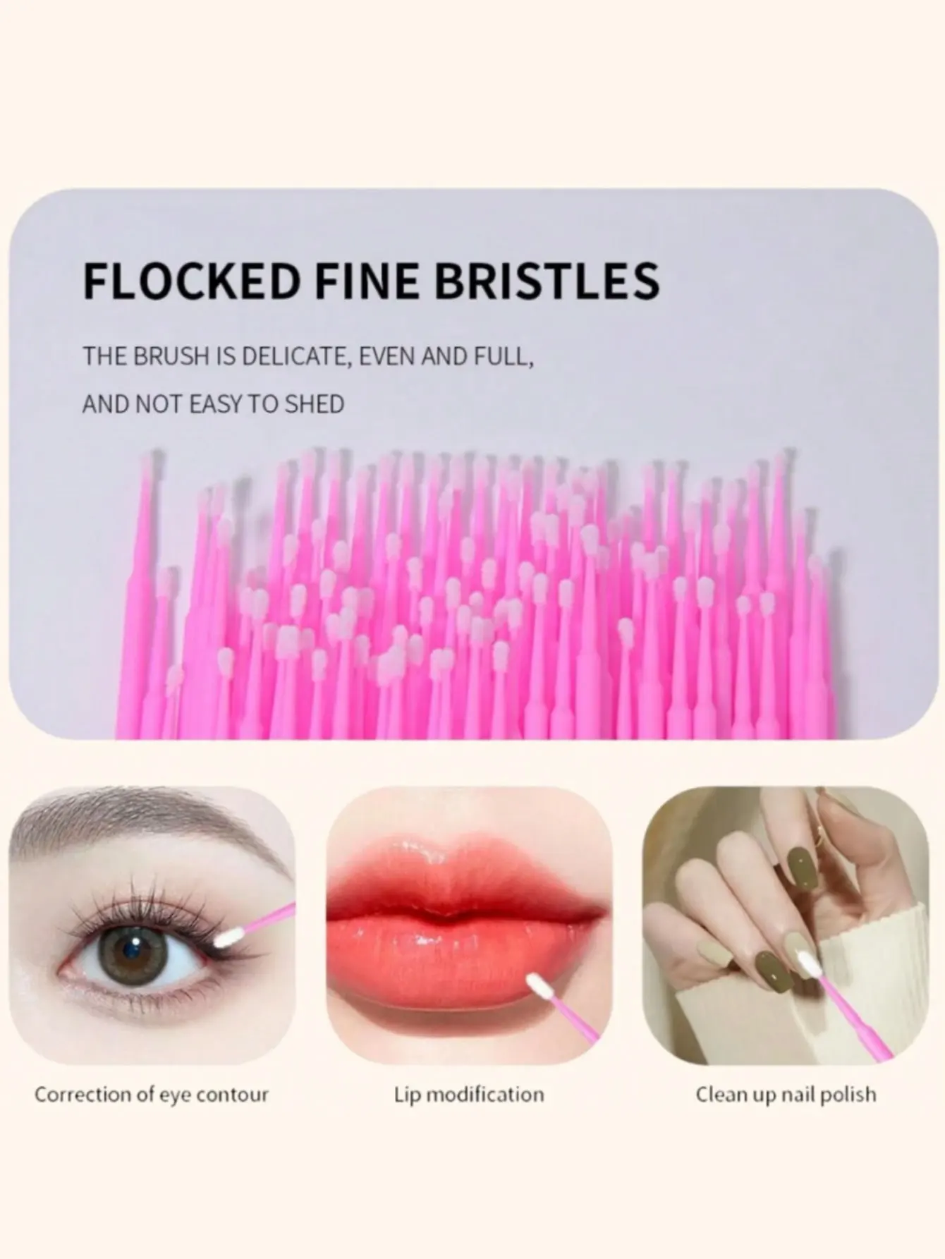 Eyelash Extension Brush Kit-Disposable Lash Spoolies, Micro Swabs, Lip Gloss Brushes 3-in-1 Set, 300 pcs