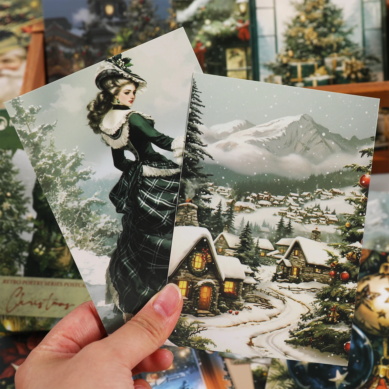 Mr.Paper 32Pcs Vintage Postcard Decor Cards DIY Base Background for Journal Photo Frame Scrapbook Collage view 2