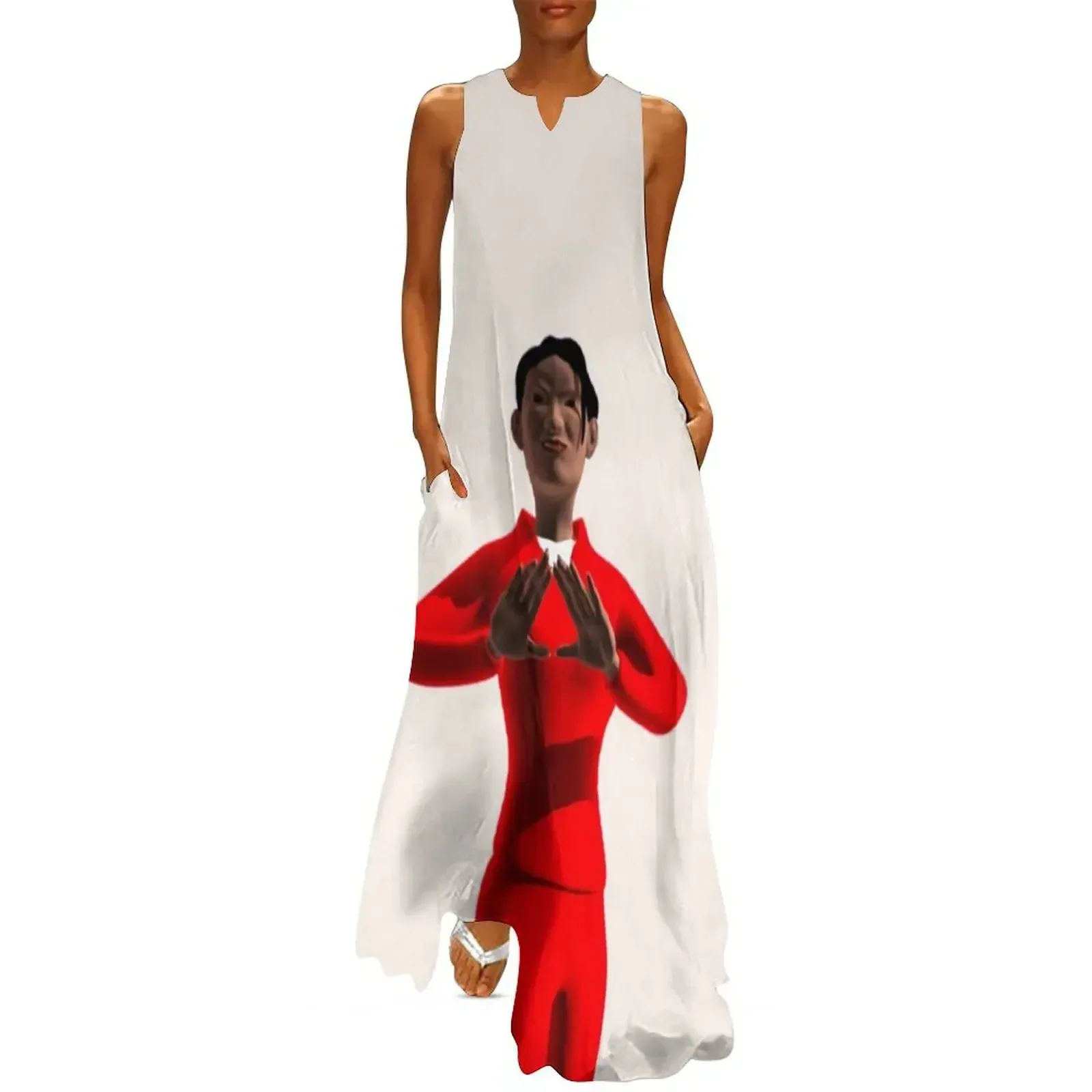 

Lady of Crimson and Cream Long Dress Summer dresses for women Beachwear elegant women's sets bandage dress Dress