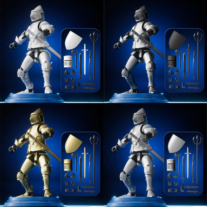 Knight VS Skeleton Joint Man Dummy Action Figure Assembling Toy For Children Gifts