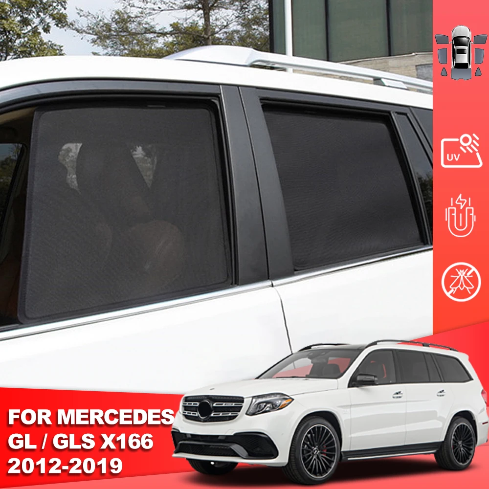 

For Mercedes Benz GLS GL SUV X166 2012-2019 Magnetic Car Sunshade Front Windshield Curtain Rear Side Baby Window Sun Shade