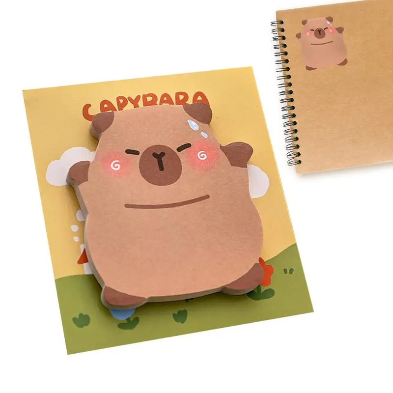 Cartoon Capybara Sticky Notes para Estudantes, Cute Auto-adesivo Note Pad, Notas da Mensagem, N Times Sticky Notes