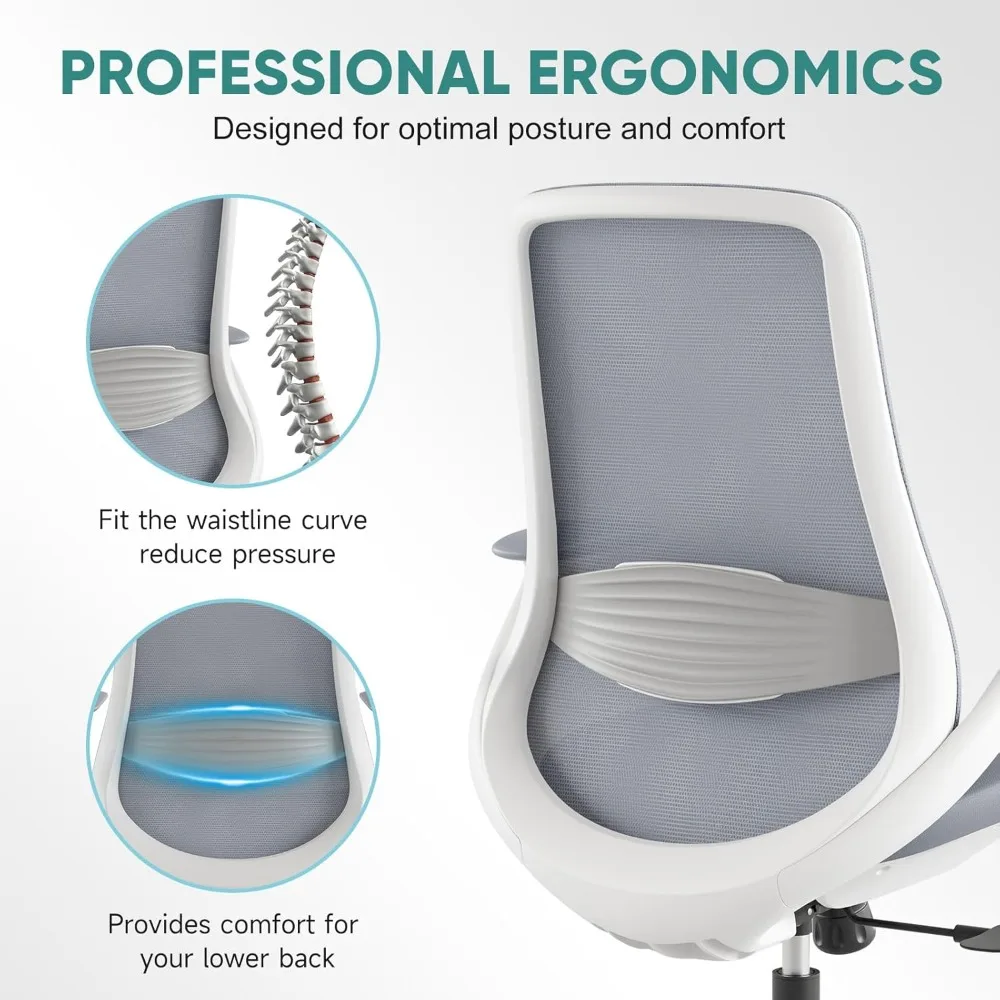 Executive Office Chair with Adjustable Arms Home Office Desk Chair with 3-Level Tilt Backrest and Swivel Rolling Compu