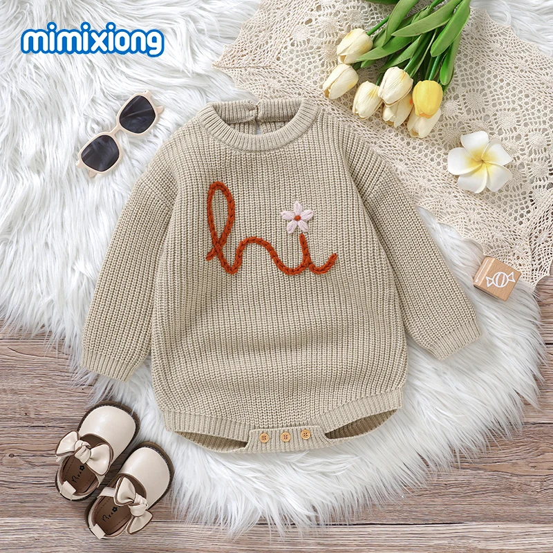 

Casual Long Sleeves Knit Baby Girl Bodysuits Clothes Newborn Infant Onesie Coverall One Piece Toddler Children's Jumpsuits 0-18m