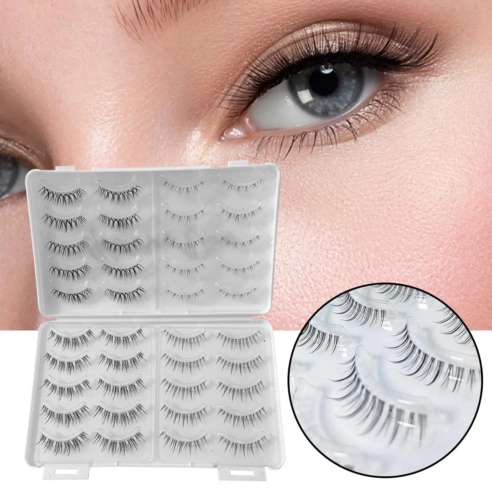 20x falsche Wimpern, natürliches Aussehen, 3D-künstliche Wimpern für Hochzeit, Cosplay