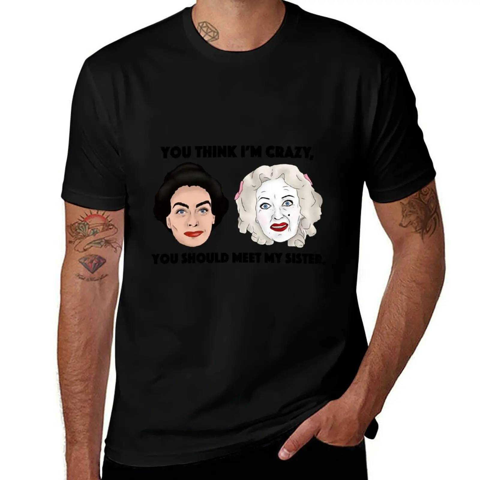 

Whatever Happened to Baby Jane, Bette Davis, Joan Crawford, Sisters Inspired Illustration. T-Shirt Long Lasting Casual T-Shirt