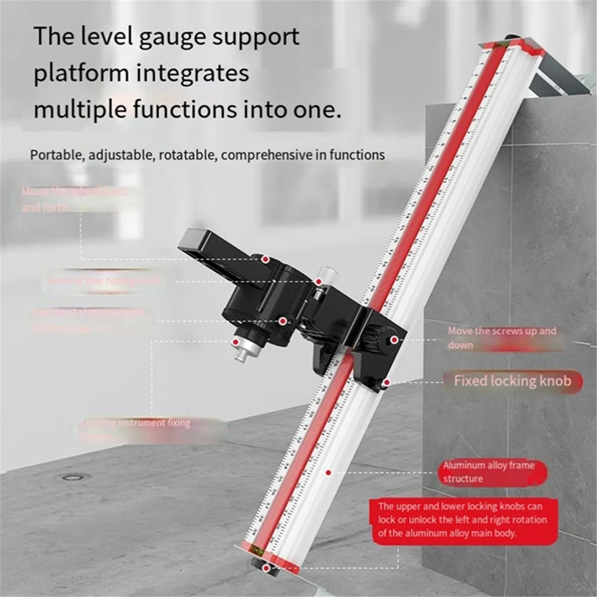 

A002 Laser Level Wall Mount Bracket Adjustable Multi-Functional Bracket for Rotating Laser Leveling Support Bracket 40cm