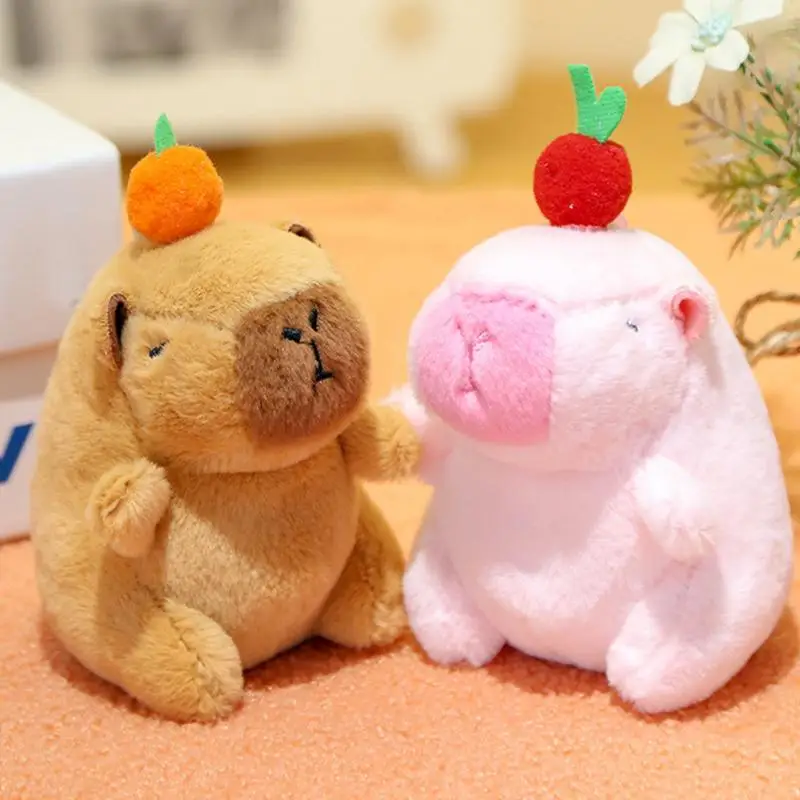 Cute Capybara Plush Stuffed Capybara Doll Pendant Decorative Backpack Key Chains Pendant Cute Capybara Stuffed Animals Dolls