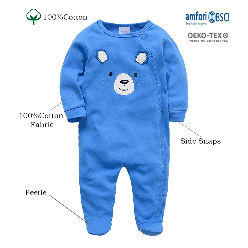 Kavkas Baby Romper Set 2 PCS Cotton Clothes Babies Jumpsuit Clothing Long Sleeve Cartoon Printing Outfit For Newborn 0-12 Month