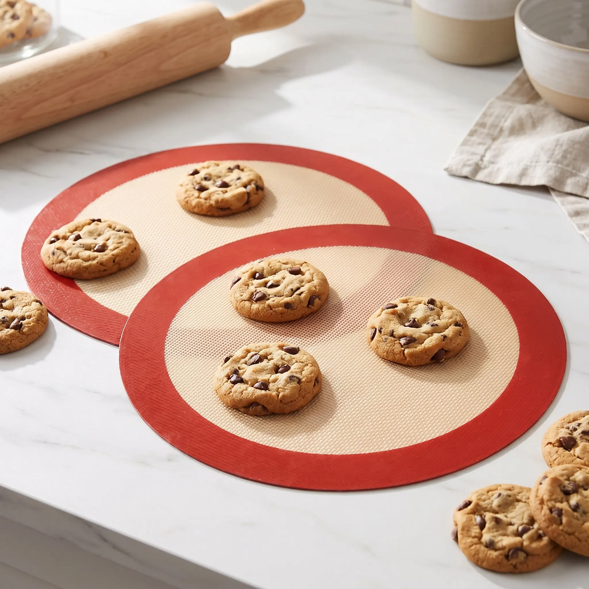 2Pcs Alas Kue Silikon Bulat Ta - Silicone Baking Mat ulasan dan harga