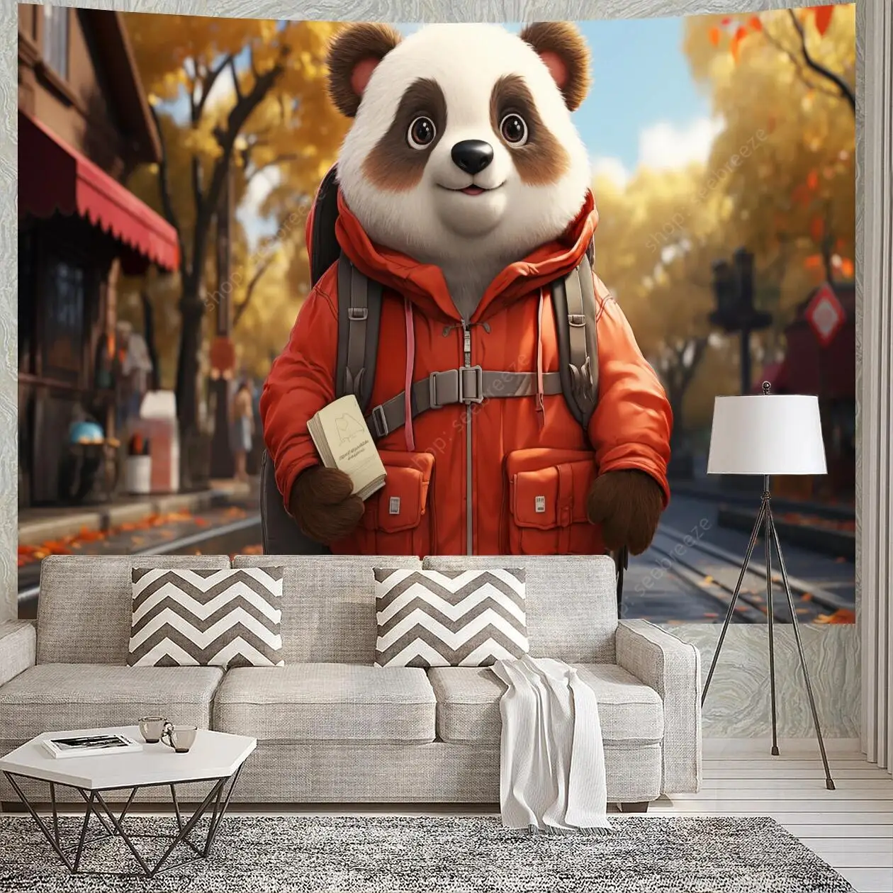 Psychedelic Animal Tapestry Wall Hanging for Kawaii Room Decor Bedroom Aesthetic Living Room Art Poster Outdoor Carpet Sofa Mat