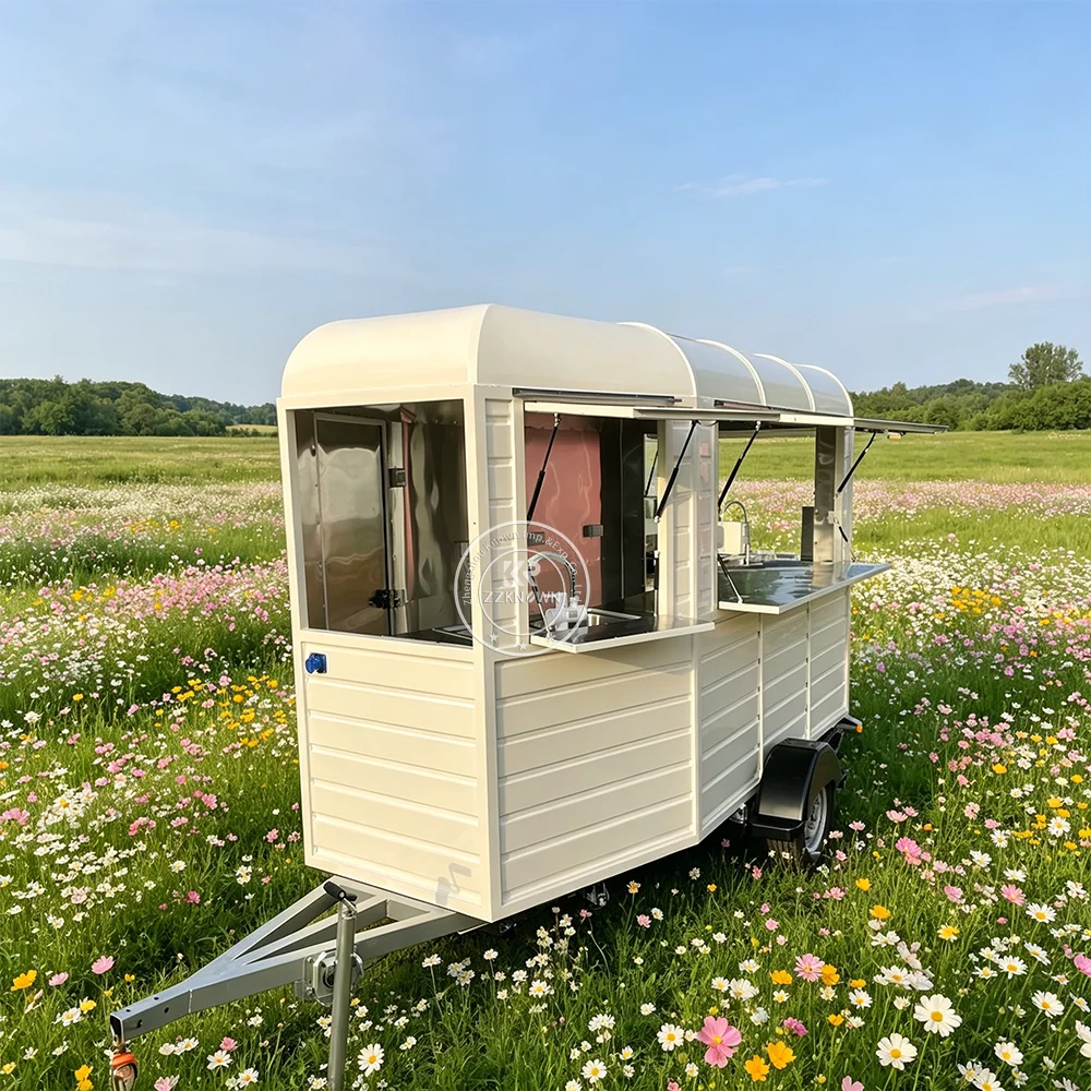 

Street Concession Mobile Food Trailer Hot Dog Cart Outdoor Coffee Shop Trailer Snack Ice Cream Food Truck Fully Equipped